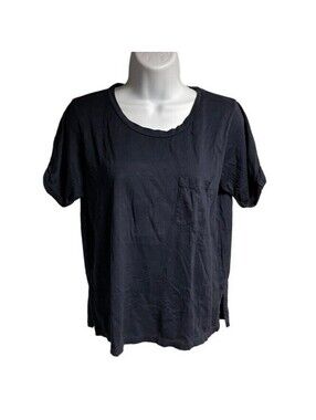 J.Crew Pocket Tee Women Small Navy Blue Cotton Short Sleeve Casual Minimalist